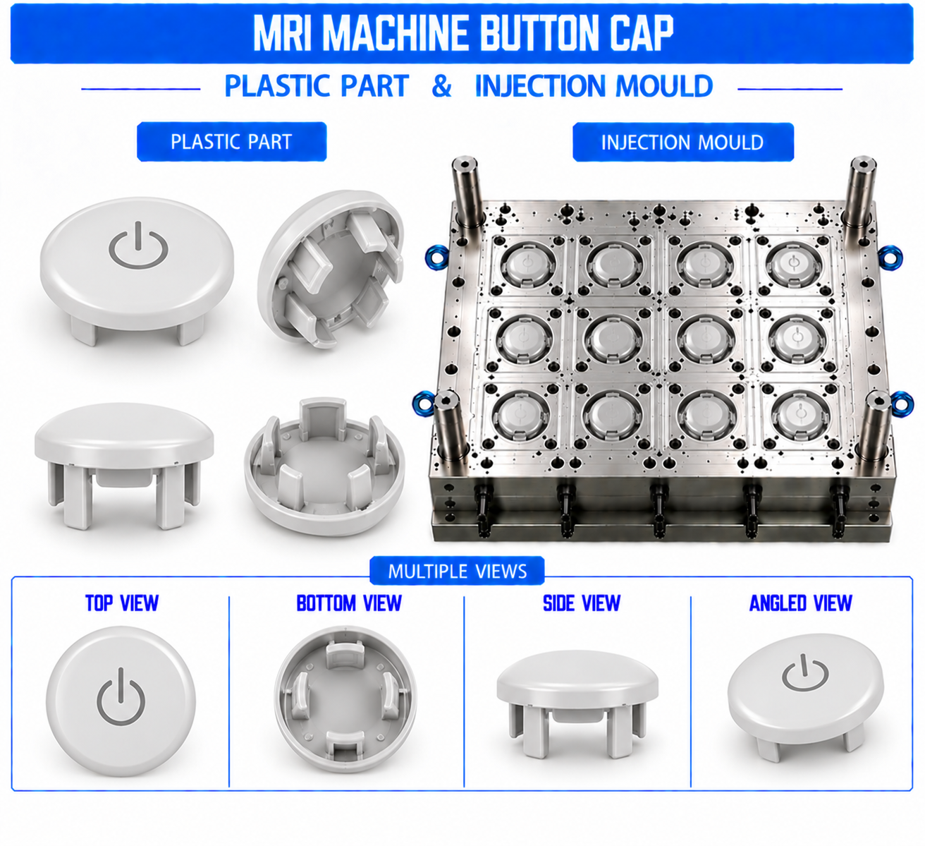 MRI Machine Plastic Button Cap Mould and Moulding Services